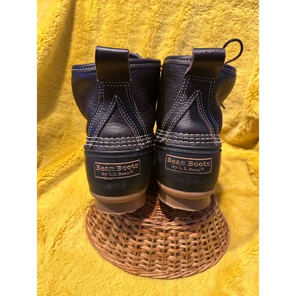 LL Bean Mens Dark Brown Leather Hunting Shoe Duck Boots 9M Vintage Outdoors rain - Picture 5 of 11